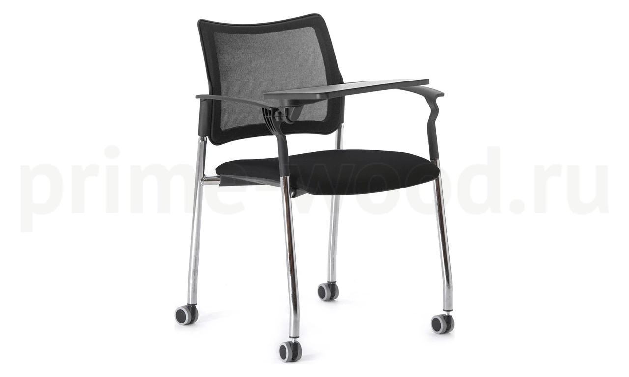 Стул офисный для посетителя на колесах (пюпитр) арт. Pinko Mesh cast Arms+WT - фото 0